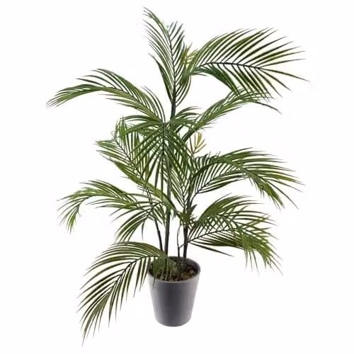 Leaf 90cm Artificial Palm Tree in a Green and Grey Decorative Planter