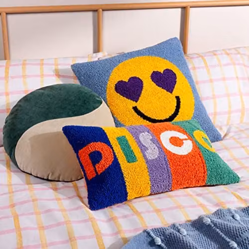 Heya Home Disco Multicolour Striped Knitted Rectangular Cushion W: 50 cm, H: 30 cm, D: 30 cm – 5