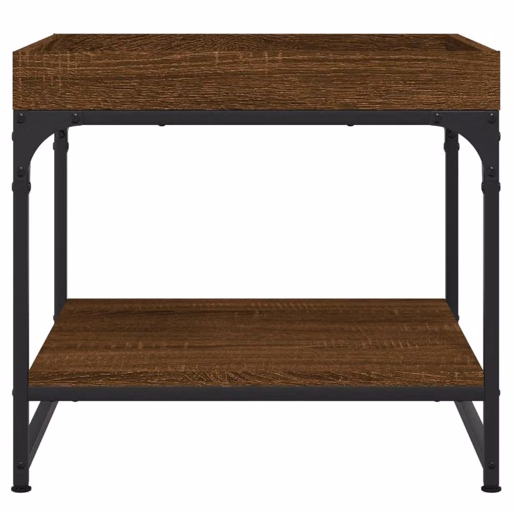 Berkfield Home Brown Oak Coffee Table, W/D/H: 49.5 x 49.5 x 45 cm – 4