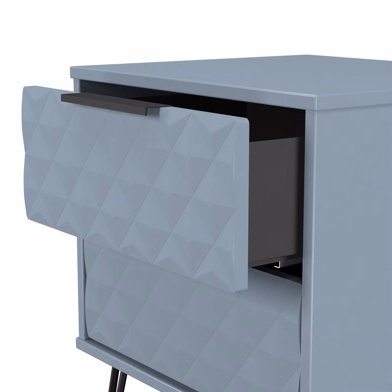 2 U Islay 2 Drawer Bedside Table in Light Blue, Small, Ready Assembled – 3