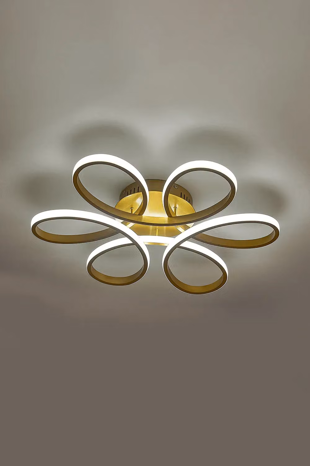 Living and Home Modern Gold Acrylic Petal LED Semi Ceiling Light – 2