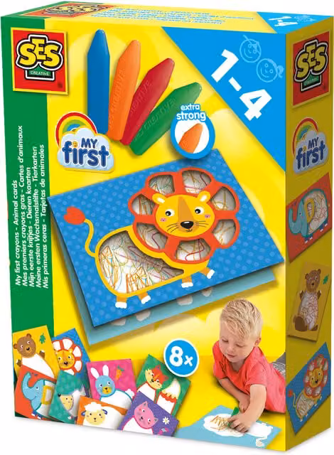 SES Creative My First Crayons Animal Cards Multicolour