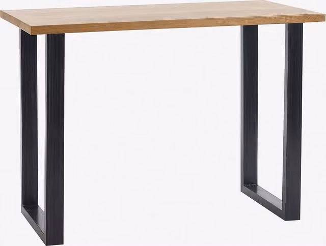 Julian Bowen Brooklyn Bar Table in Oak and Brown Industrial Style