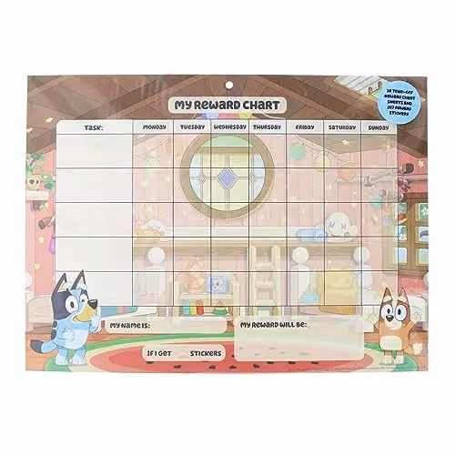 Blueprint Collections Multicolour and Blue Paper Reward Chart for Children