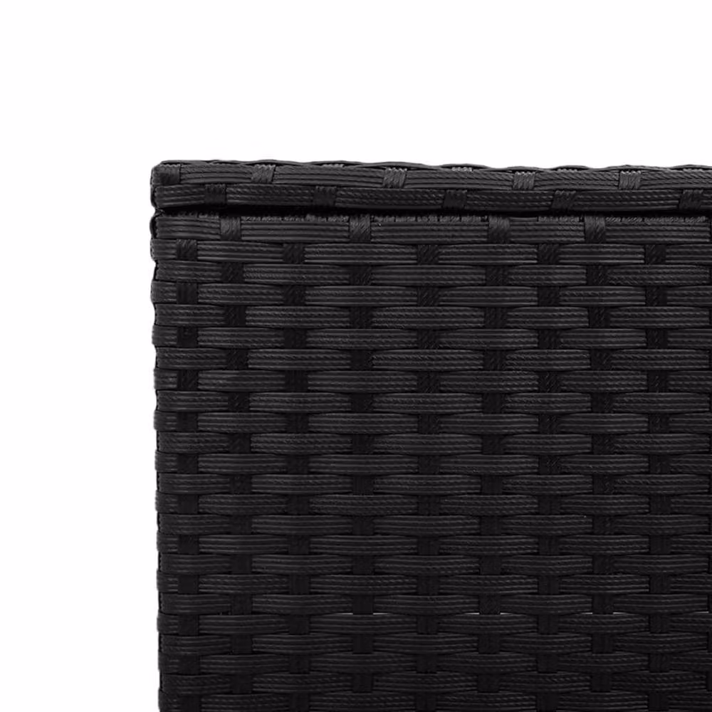 Berkfield Home Black Poly Rattan Garden Table with Glass Top, W/D/H: 55 x 55 x 37 cm – 4