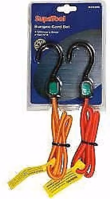 SupaTool Bungee Cord Set with Plastic Hooks, Red, Pack of 2