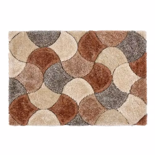 Phoenox Textiles Limited Origins 3D Scallop Rug in Ox Red Terracotta, W: 160 cm x D: 230 cm – 1