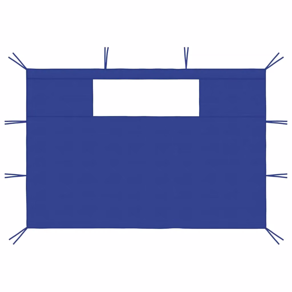Berkfield Home Gazebo Sidewalls with Windows, 2 Piece Set, Blue, PVC-Coated, W: 435 cm, H: 210 cm – 2