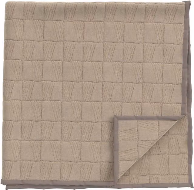 Bedeck of Belfast Rana Quilted Cotton Floral Throw in Grey, White and Beige
