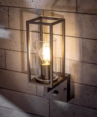 CGC Lighting Modern Black Rectangular Outdoor Wall Light with Motion Sensor and E27 Bulb Socket, IP54 Rated – 2