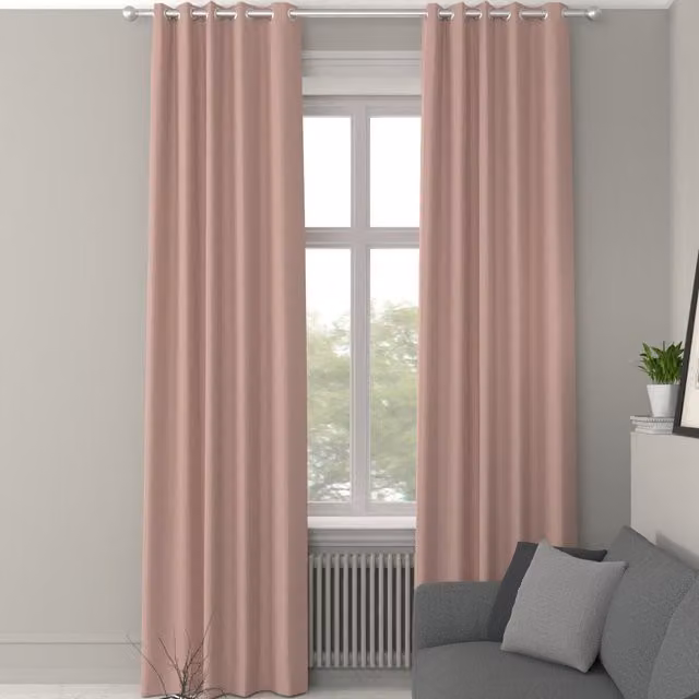 Terrys Louis Made to Measure Pink Blackout Fabric Panel Curtain with Eyelets