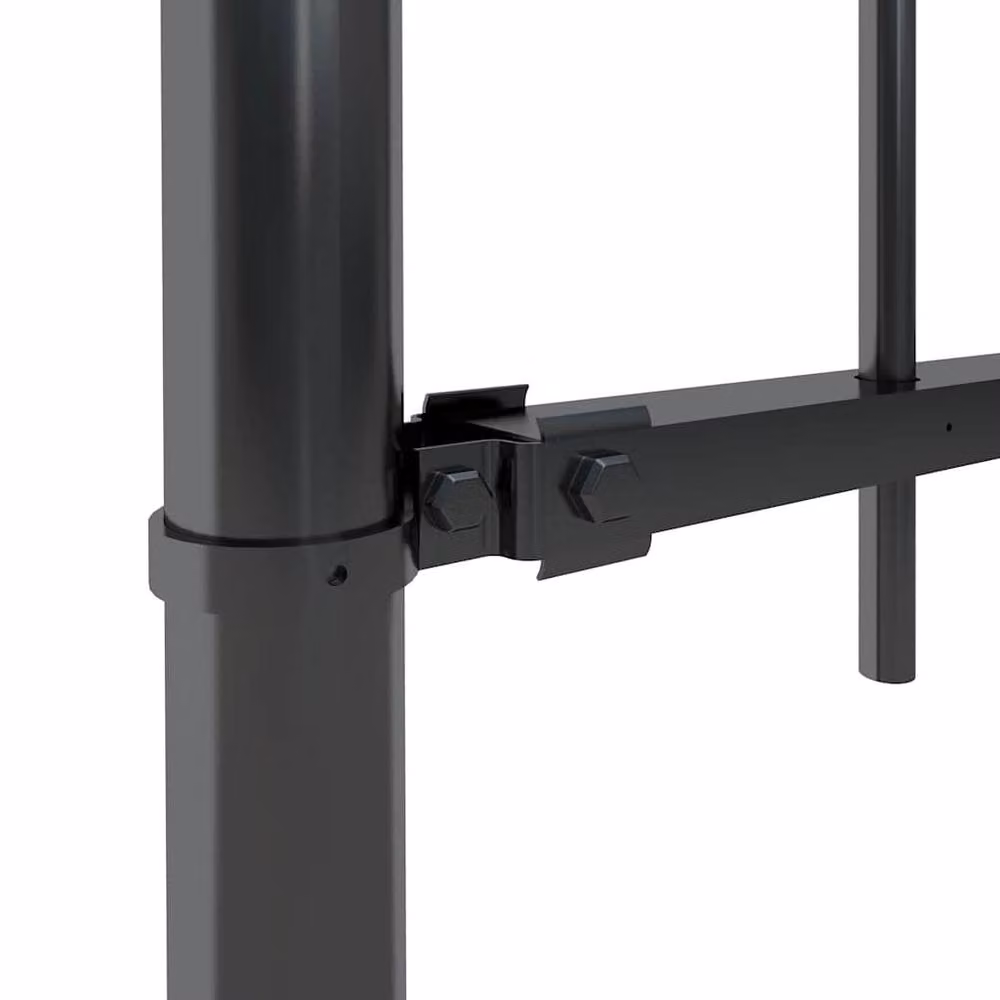 Berkfield Home Spear Top Steel Garden Fence, Black, W: 3.4 m, H: 1.2 m – 2