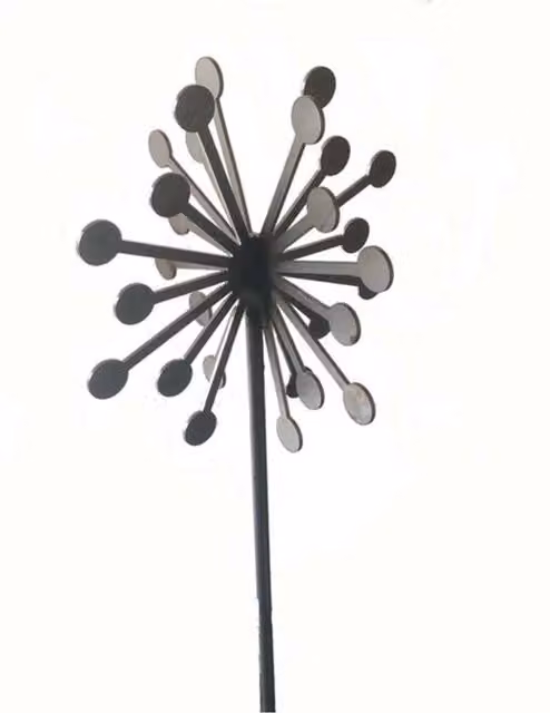 Poppyforge Pack of 3 Black Steel 3D Allium Plant Pins, Height: 152 cm – 1