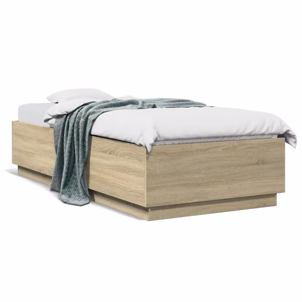 Berkfield Home Sonoma Oak Bed Frame in Brown, W/D/H: 100 x 200 cm – 2
