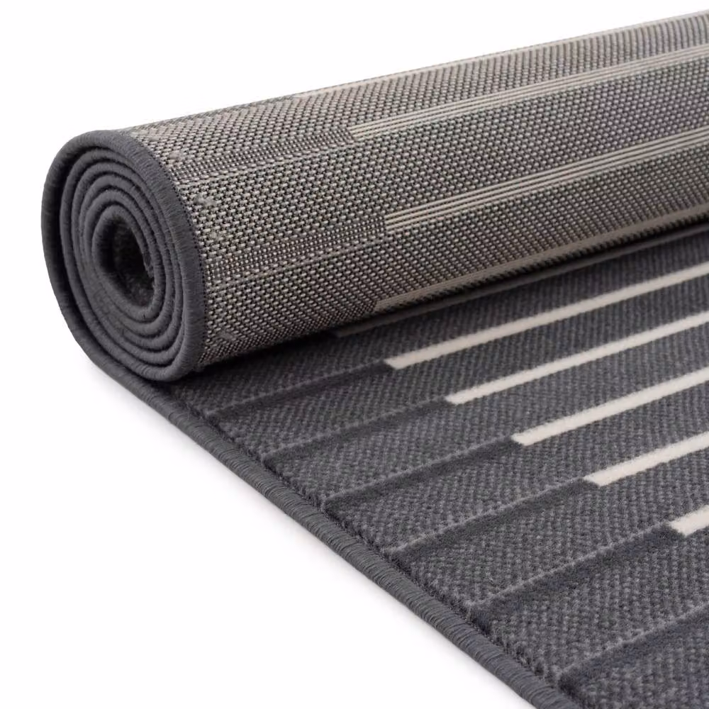 Kukoon Grey Striped Hallway Runner Rug, W: 70 cm, L: 183 cm – 4