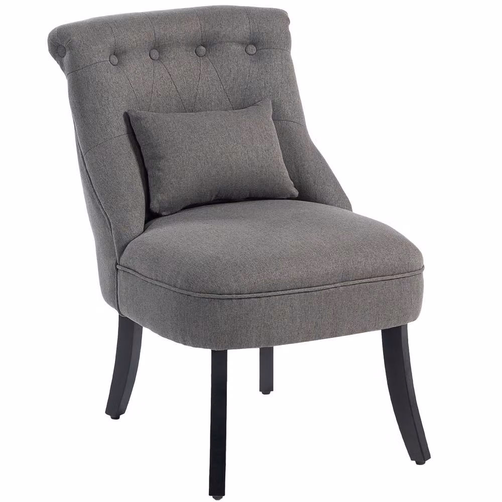 STILVORA Grey Fabric Accent Lounge Chair with Armrests and Metal and Wood Frame – 4