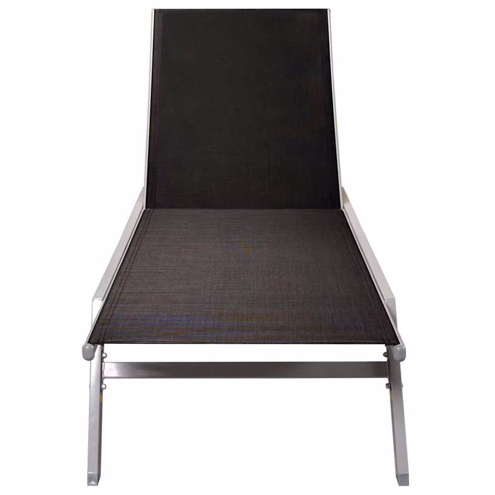 Berkfield Home Sun Lounger in Black Textilene with Powder Coated Steel Frame – 3