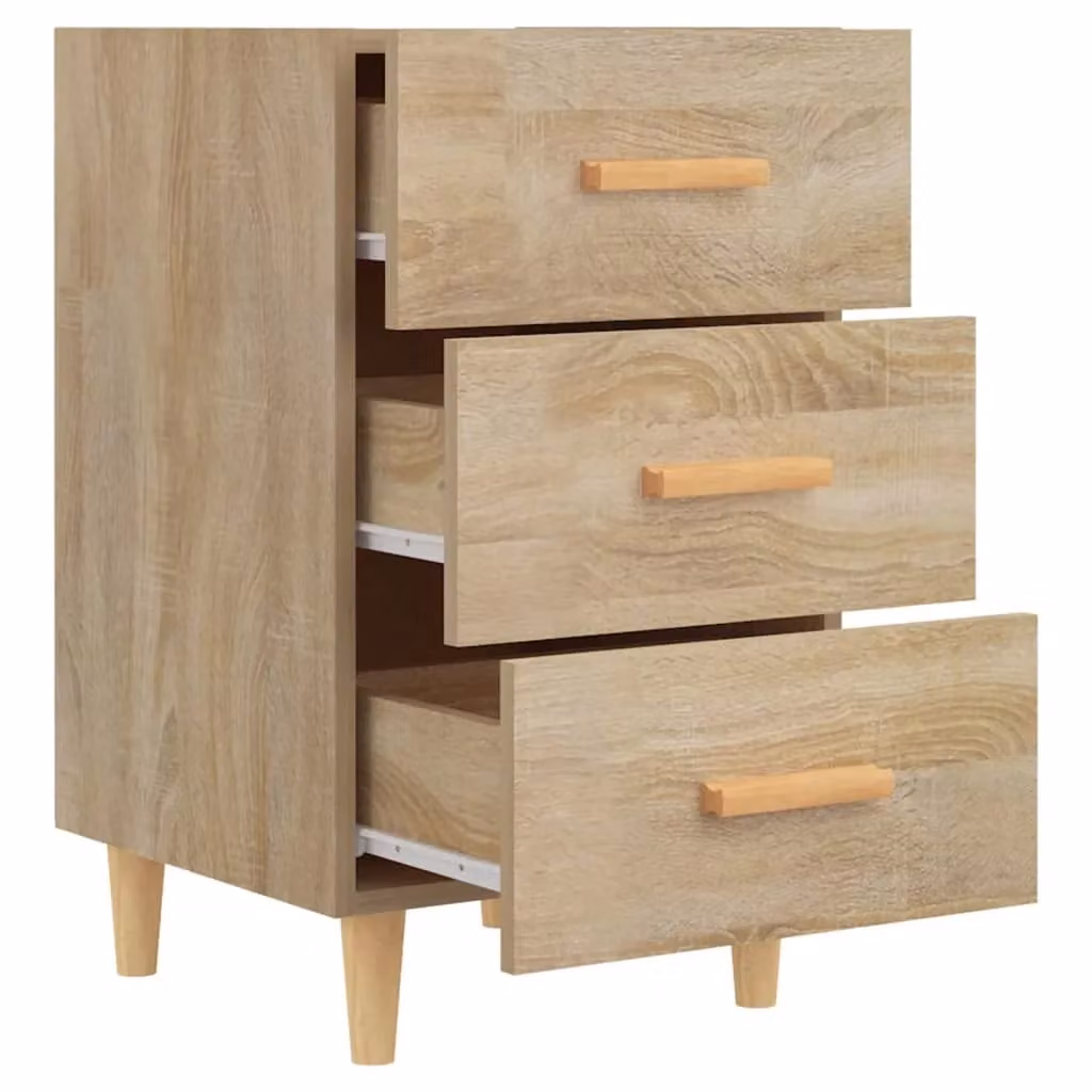 Berkfield Home Sonoma Oak Bedside Cabinet in Brown, W/D/H: 40 x 40 x 66 cm – 2