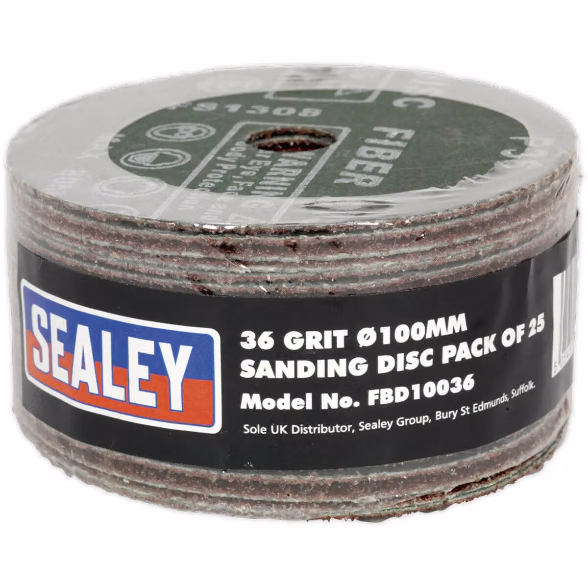 Loops 25 Pack 100mm Fibre Backed Sanding Discs, 36 Grit Aluminium Oxide Round Sheets for Paint, Wood and Metal – 2