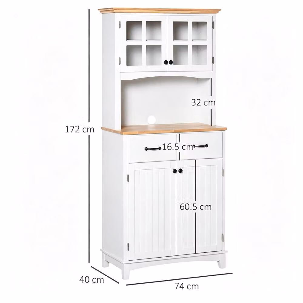 STILVORA White Kitchen Storage Base Unit with Glass Doors and Internal Drawers – 2