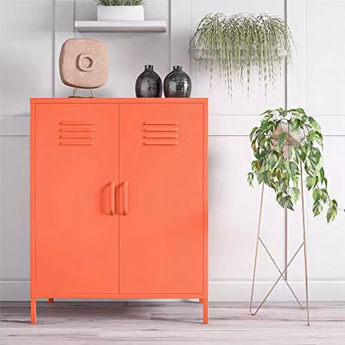DHP Furniture Cache 2 Door Metal Locker Storage Cabinet, Orange, W/D/H: 40.01 x 80.01 x 101.5 cm – 2