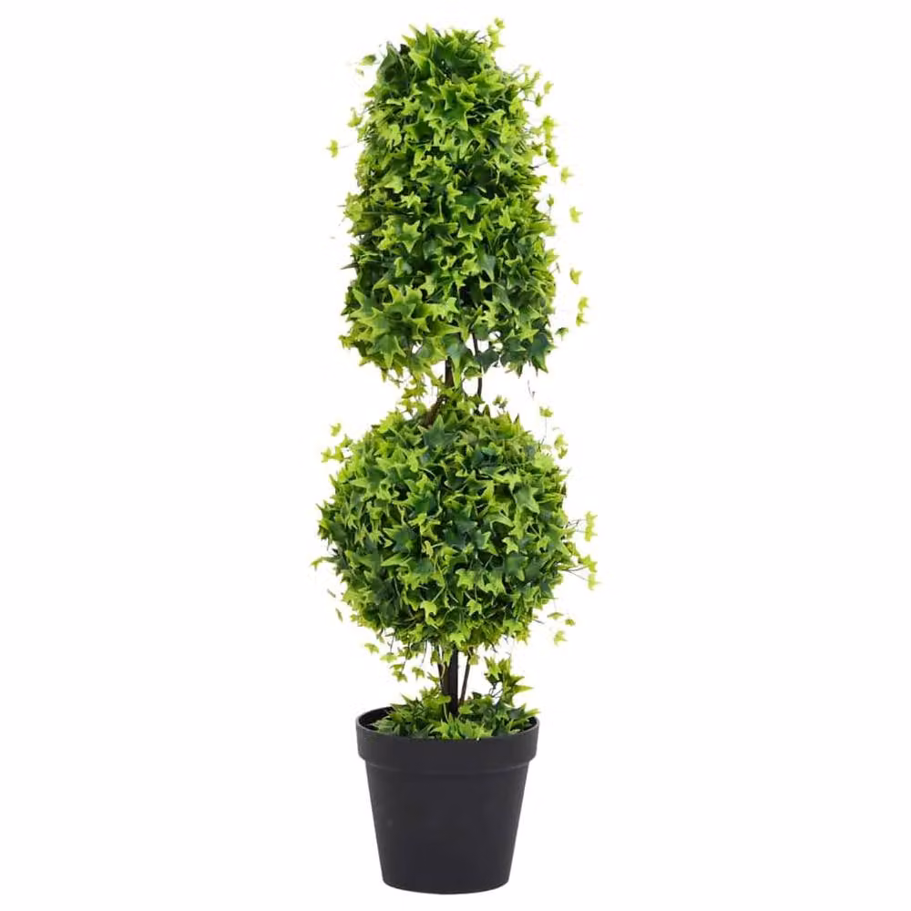 Berkfield Home Artificial Green Boxwood Potted Plant with Round Pot, Height: 100 cm – 2