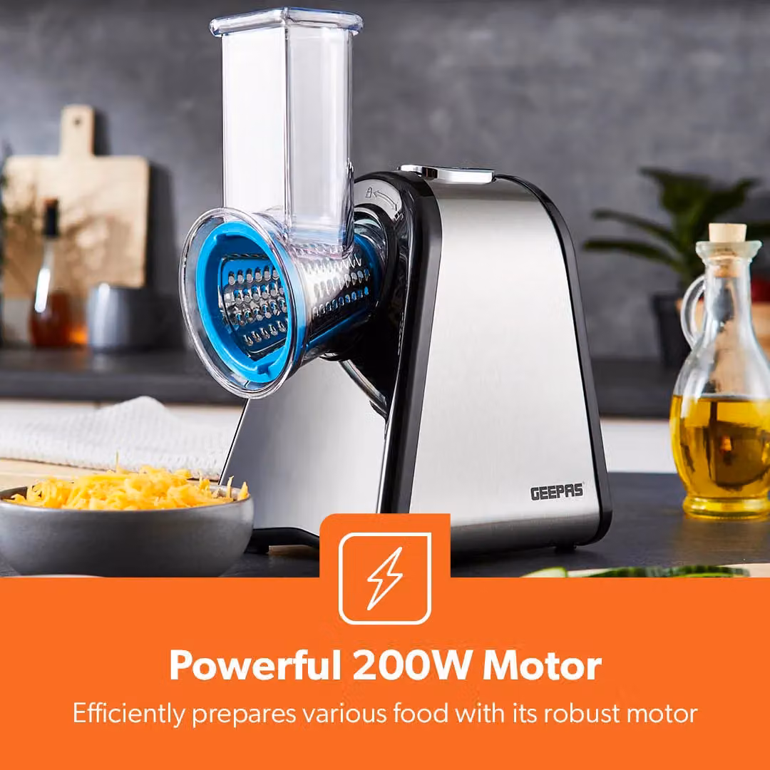 Geepas 4-in-1 Electric Salad Maker Slicer Fruit Cutter and Vegetable Grater and Chopper in Silver – 2