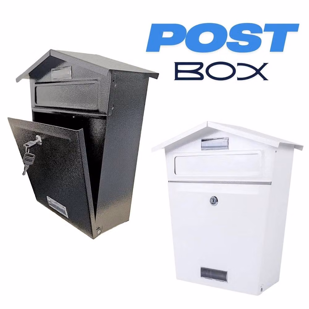 Kelvenix Black Steel Wall Mounted Letter Box – 2