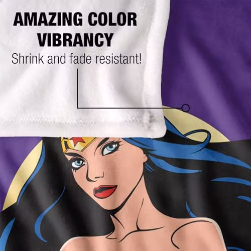 LOGOVISION Wonder Woman Justice League Super Soft Fleece Throw Blanket, Multicolour, W: 91.44 cm, L: 147 cm – 3