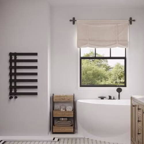 UK Radiators Elyan Black Elliptical Tube Designer Heated Towel Rail, H: 76.6 cm, W: 50 cm – 2