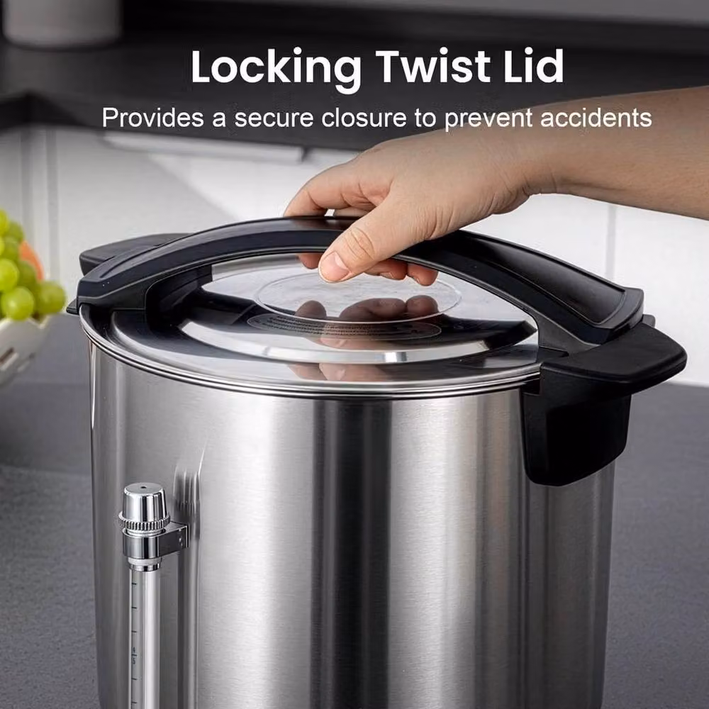 PAWNORA 25L Electric Hot Water Boiler in Silver with Keep Warm Function and Stainless Steel Interior – 6