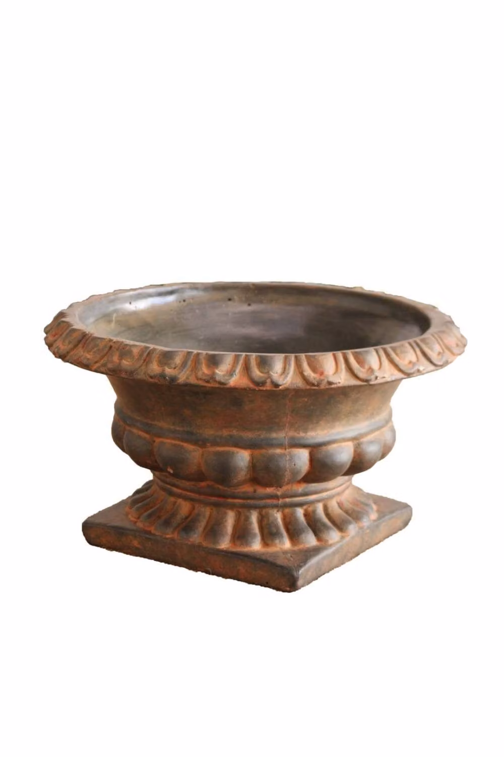KDMD Rustic French Urn Concrete Pot, Orange, Diameter: 16 cm – 2