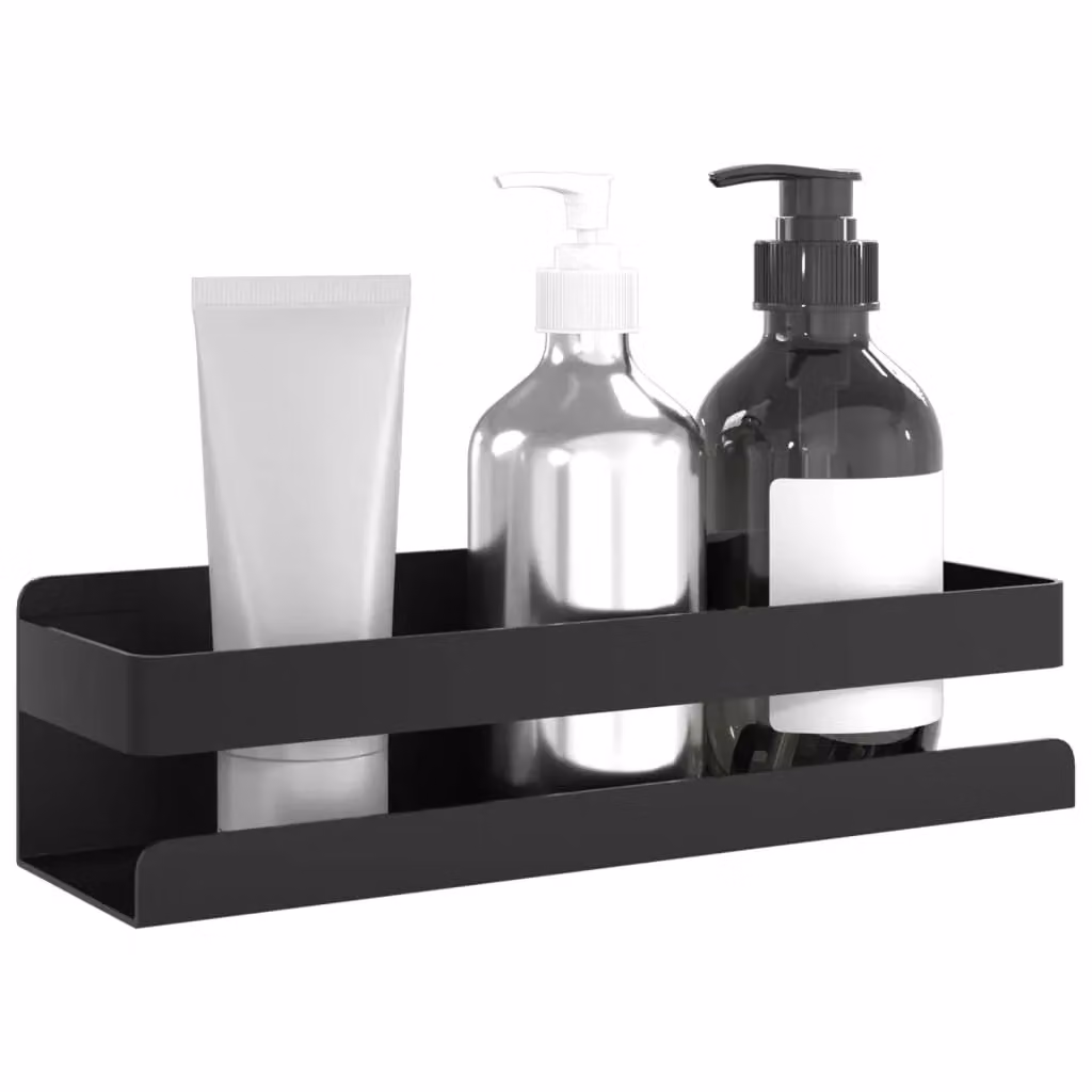 Berkfield Home Matt Black Shower Shelf, Brushed 304 Stainless Steel, W/D/H: 23 x 6.5 x 6.5 cm – 3