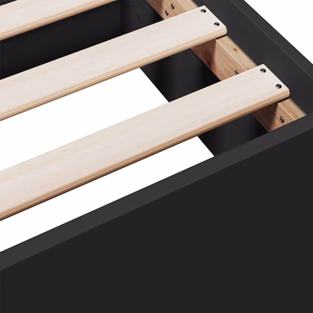Berkfield Home Modern Bed Frame with Drawers in Black, W/D/H: 150 x 40 x 203 cm – 6