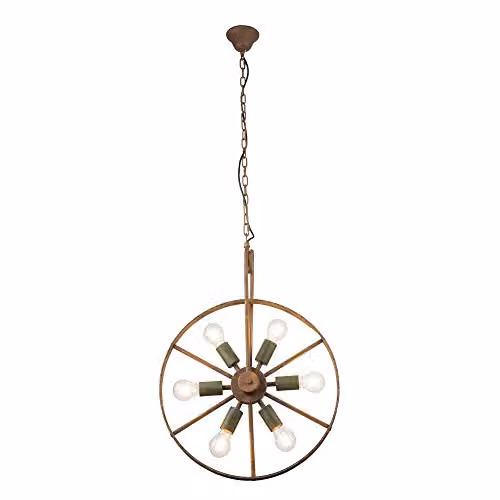 Netlighting Tonu Spherical Pendant Ceiling Light in Green and Bronze with 6x E27 Metal Design – 1
