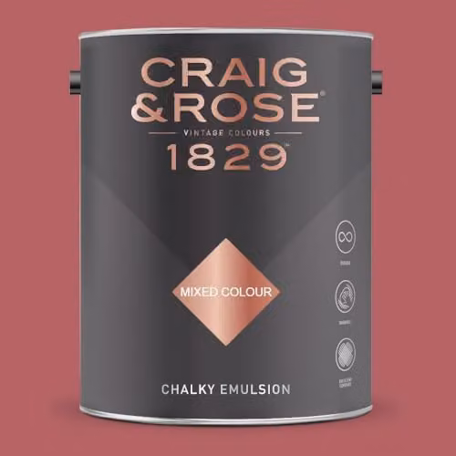 Craig & Rose 1829 Paint Stop Chalky Matt Emulsion in Persian Rose, 5 l