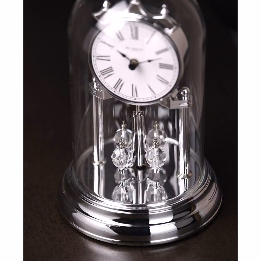 William Widdop Silver Rotating Pendulum Anniversary Tabletop Clock – 5