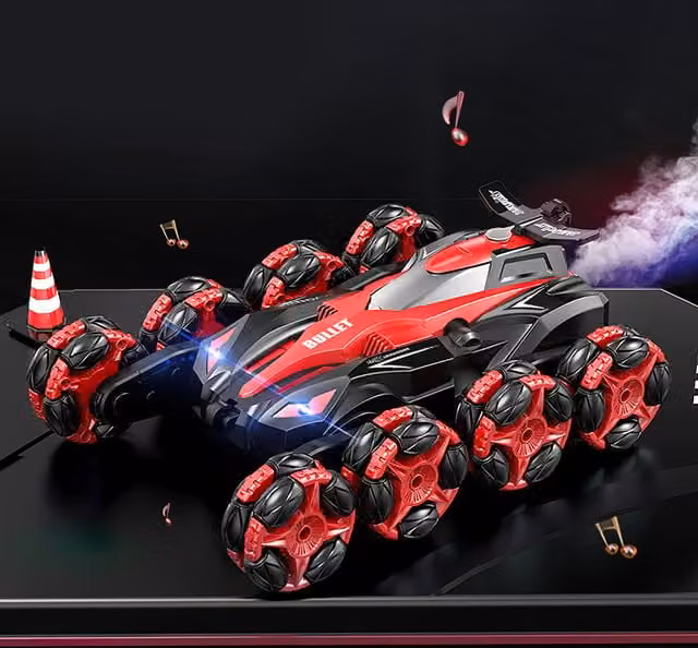 Livingandhome Rechargeable RC Stunt Car in Red