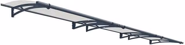 Palram Aquila Door Awning Canopy 4500 in Grey and Transparent Acrylic, Length: 453.5 cm