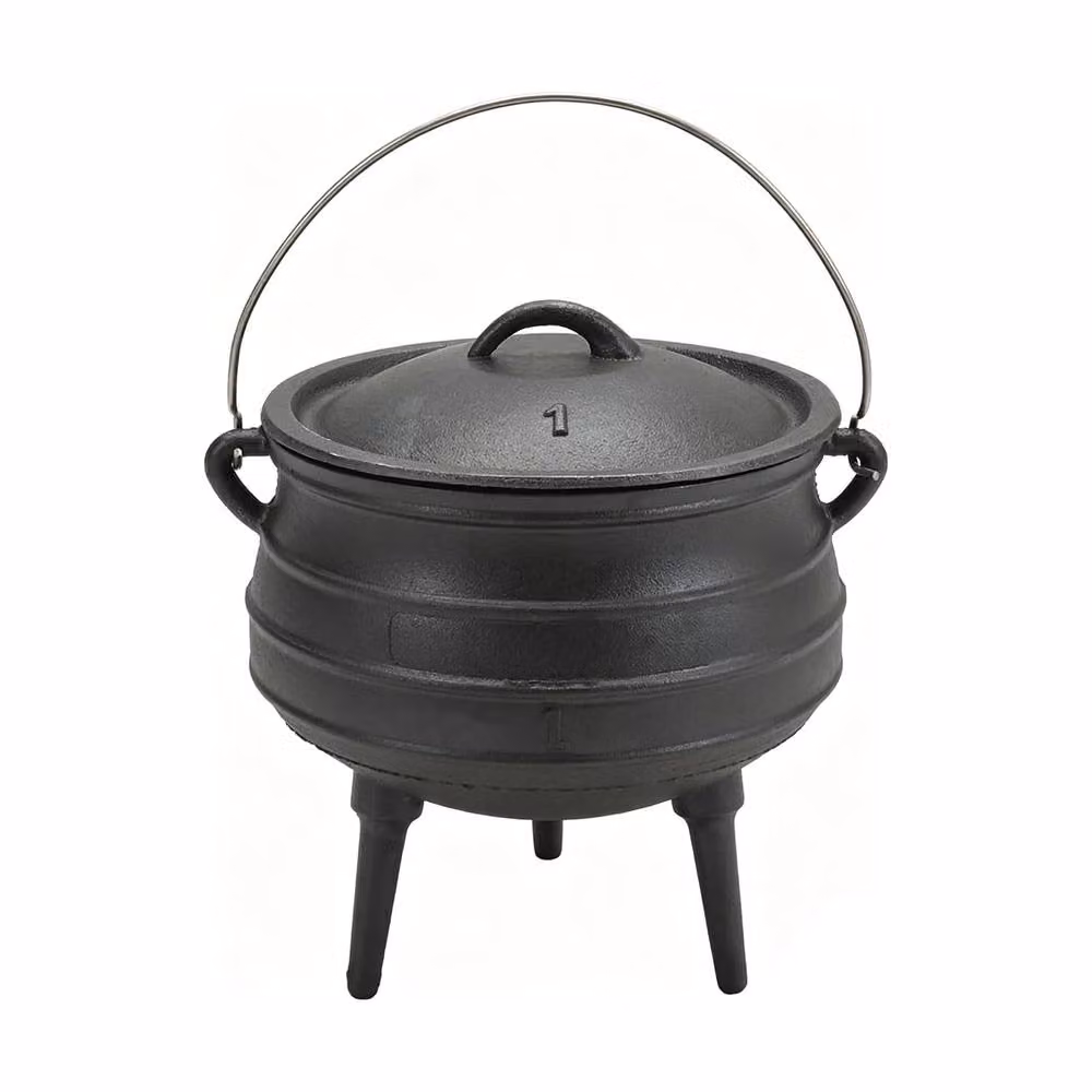 Garden Sanctuary Black Uncoated Cast Iron Casserole with Glass Lid – 3