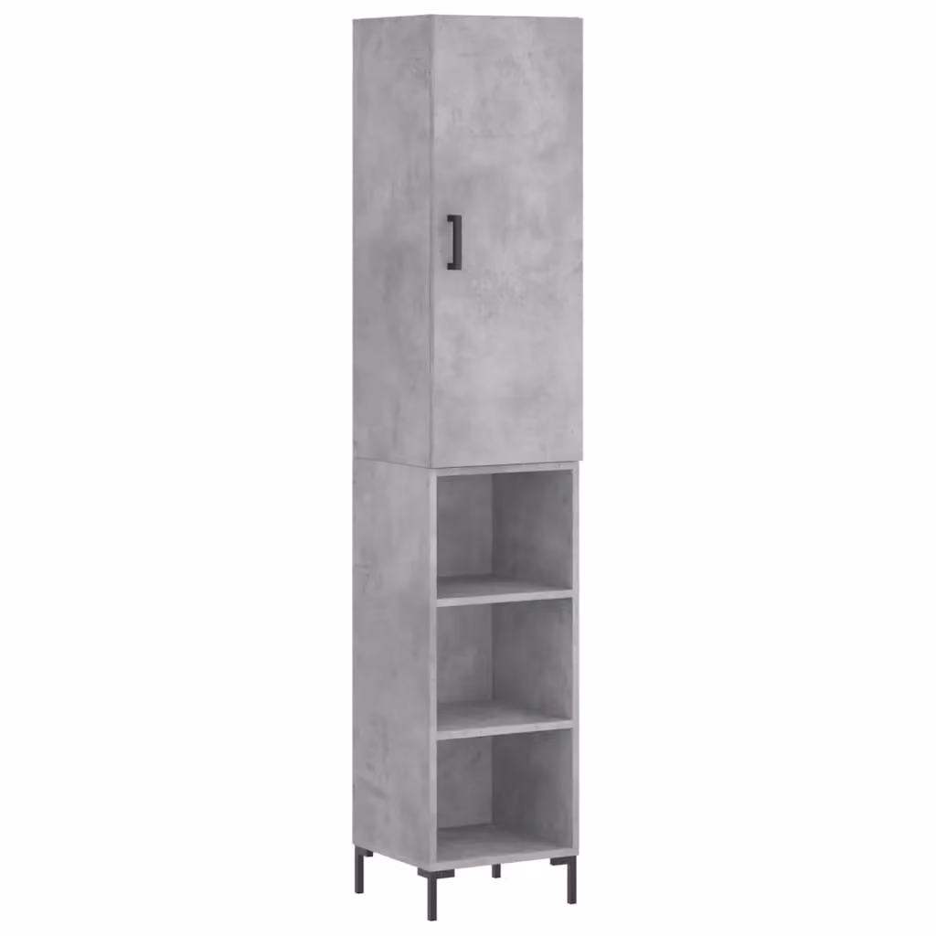 Berkfield Home Highboard in Concrete Grey, H 180 x W 34.5 x D 34 cm – 2
