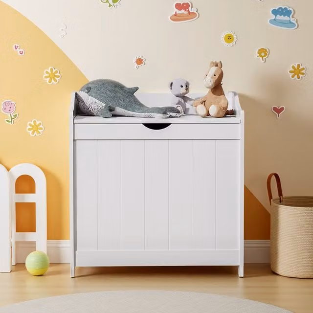 Lifeideas Minimalist White MDF Toy Storage Cabinet for Children