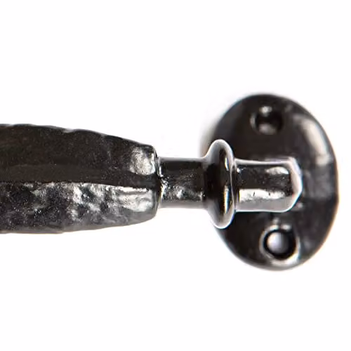 Hammer and Tongs Matt Black Offset Wrought Iron Door Handle, Height: 160 mm – 3
