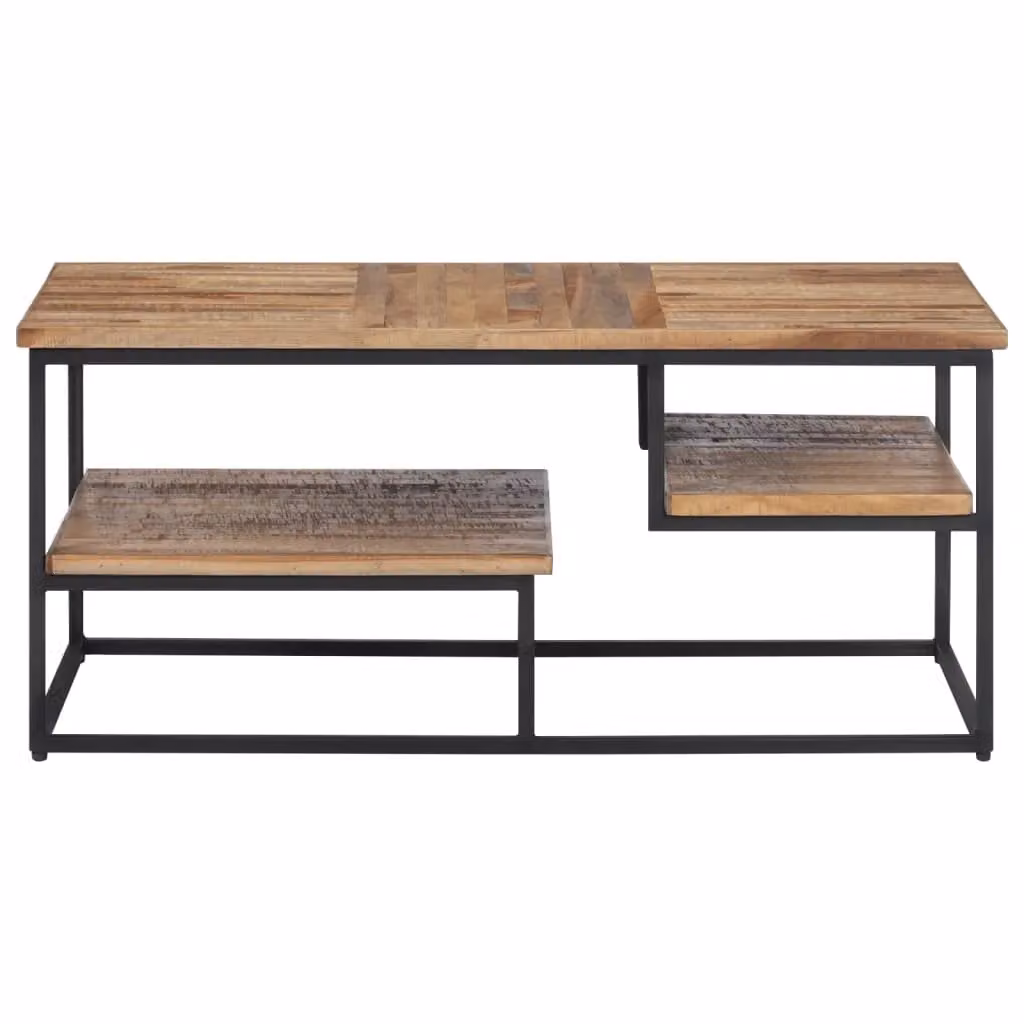 Berkfield Home Rectangular Coffee Table in Brown Solid Reclaimed Teak, W: 90 cm, D: 50 cm, H: 39 cm – 2