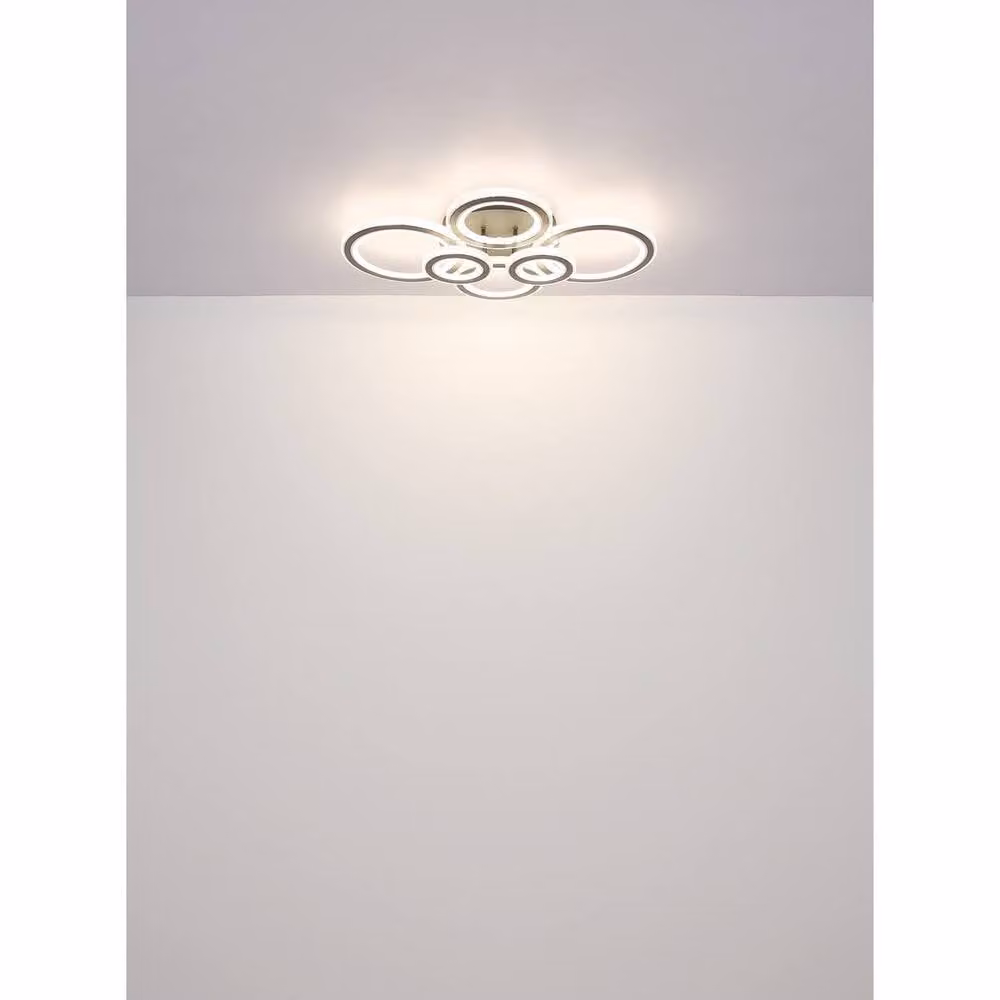Netlighting Kora Semi Ceiling Light in Black with 6 LED Bulbs, Dimmable and Remote Controlled – 3