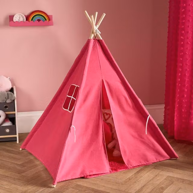 OHS Foldable Kids Storage Teepee in Hot Pink