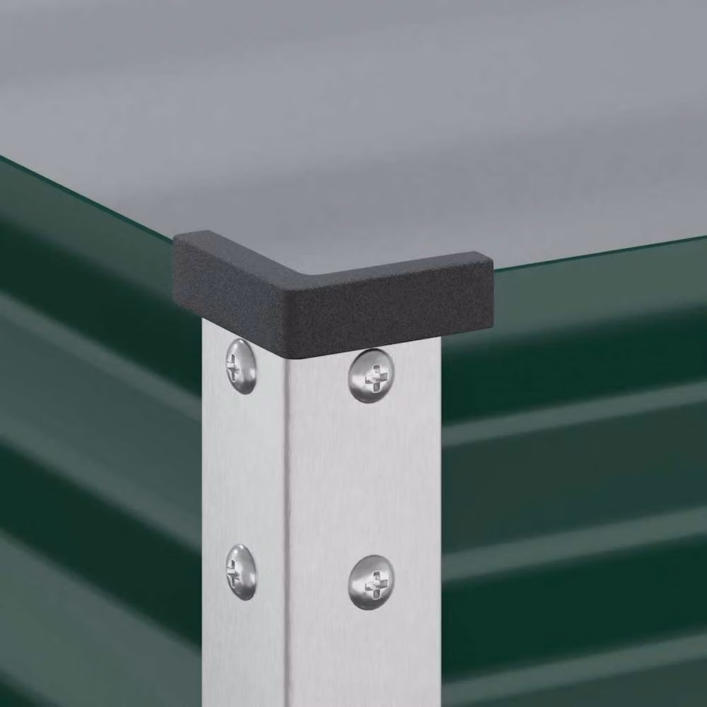 Berkfield Home Green Steel Garden Planter Tub, W: 100 cm, D: 41 cm, H: 90 cm – 4