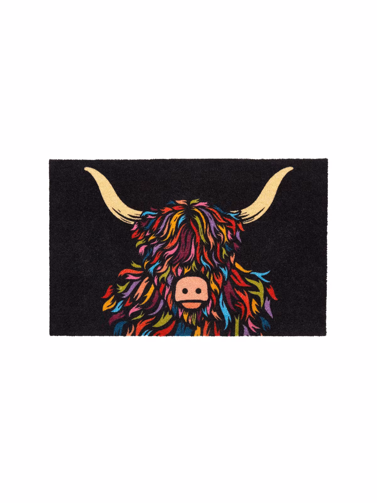 Artsy Mats Highland Cow Washable Indoor Doormat, Black, W: 60 cm, D: 40 cm – 3