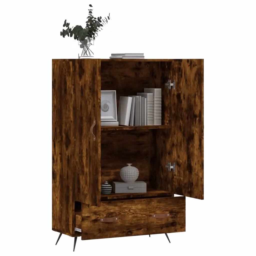 Berkfield Home Modern Highboard in Smoked Oak, Brown, W/D/H: 69.5 x 31 x 115 cm – 3