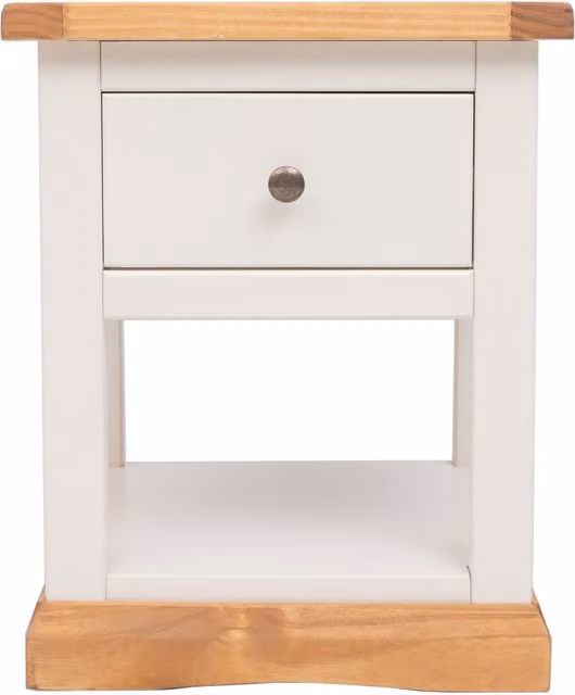 Cabinet Bits Trevi White Pine 1 Drawer Bedside Table with Shelf